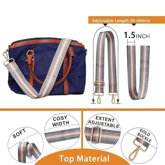 Replacement strap for bag, wide shoulder strap, adjustable canvas straps - Picture 9 of 13